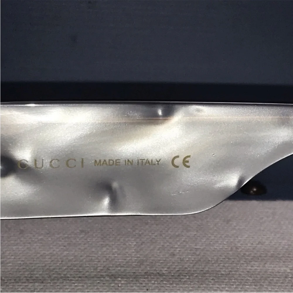 New GUCCI Monochromatic Rectangle Sunglasses w/ Interlocking G Temples